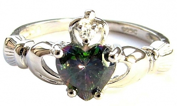 Серебряное кольцо Кладда с разноцветным топазом купить